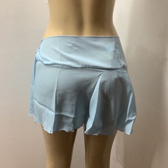 Lago Mar Light Blue Ruffle Lettuce Trim Sarong NWT Made in USA - Picture 3 of 4